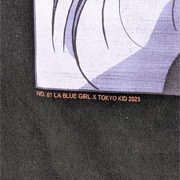 La Blue Girl X Tokyo Kid T-shirt 2023 Black Size Large Shaka Tee Anime 21x29.5 - Picture 7 of 7